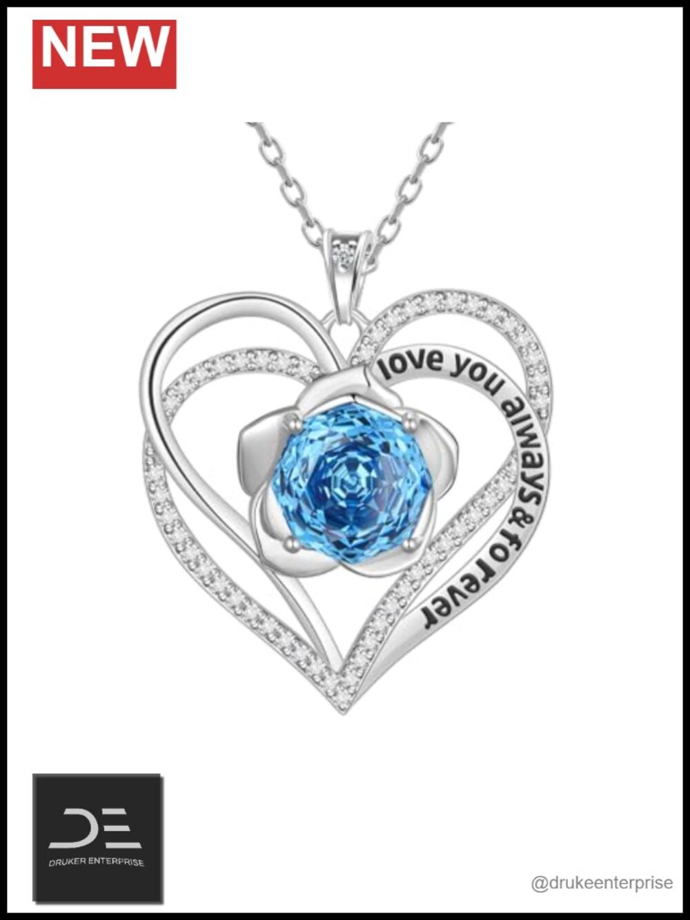 Aurora Tears Sterling Silver Pendant Necklace - Rose Cut CZ